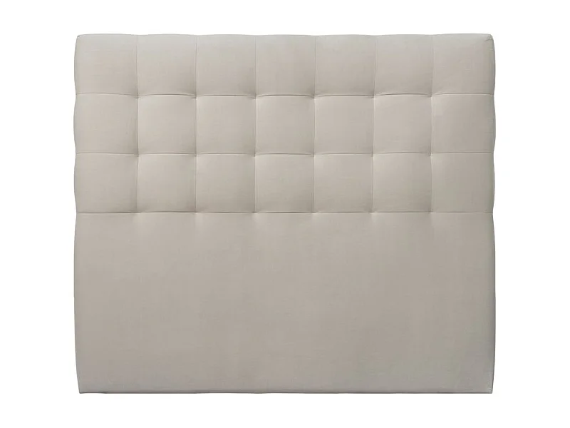 Tete de lit Capitonnée Velours Gris clair L 140 cm - Ep 10 cm rembourré