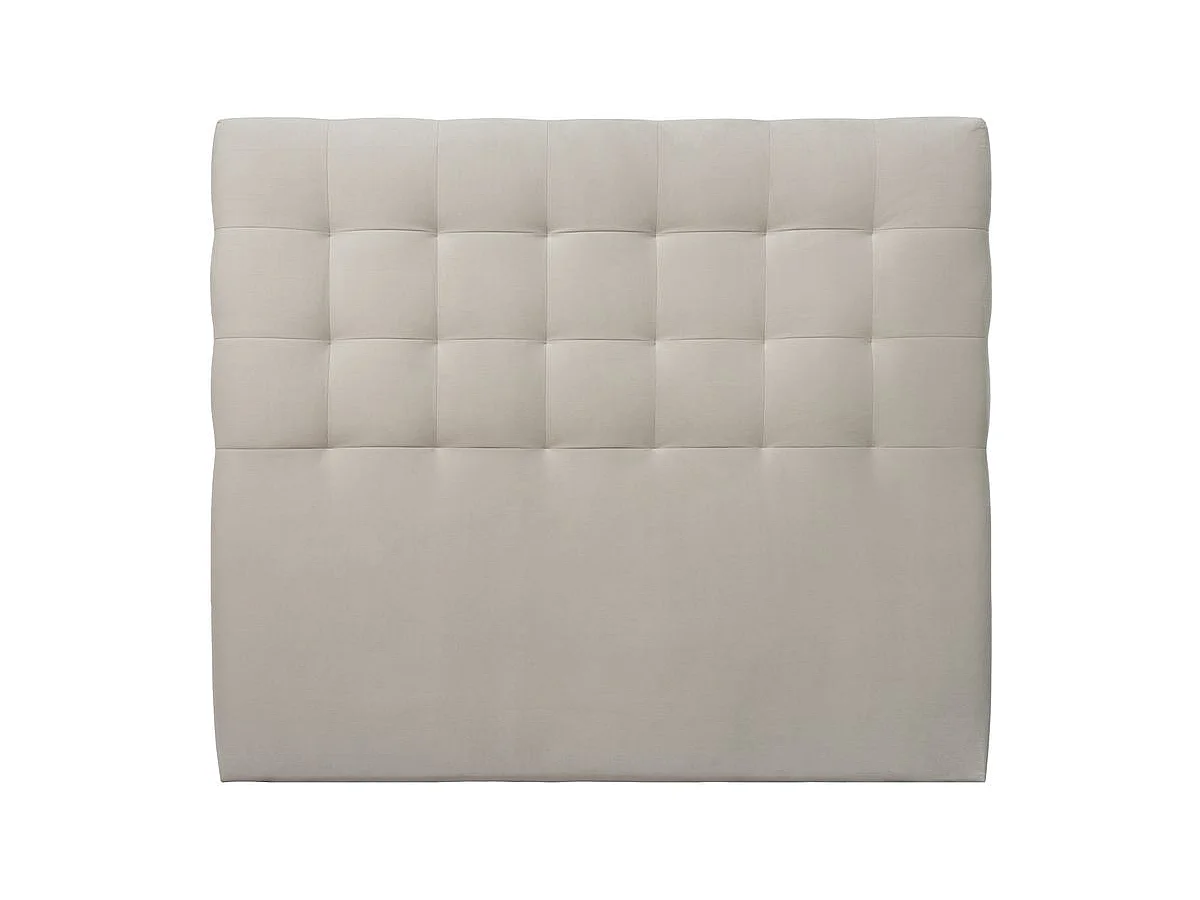 Tete de lit Capitonnée Velours Gris clair L 140 cm - Ep 10 cm rembourré