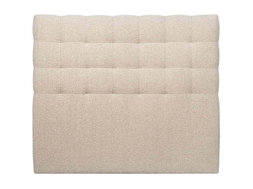 Tete de lit Capitonnée Bouclette Beige L 150 cm - Ep 10 cm rembourré