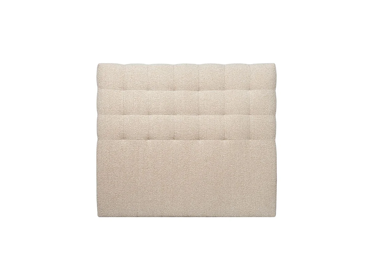 Tete de lit Capitonnée Bouclette Beige L 150 cm - Ep 10 cm rembourré
