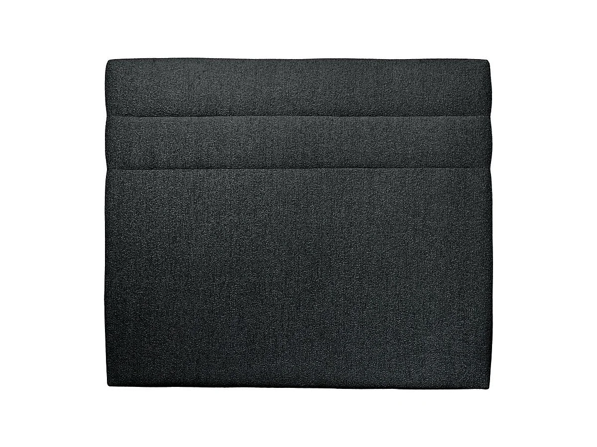 Tete de lit Lignes Bouclette Noir L 160 cm - Ep 10 cm rembourré