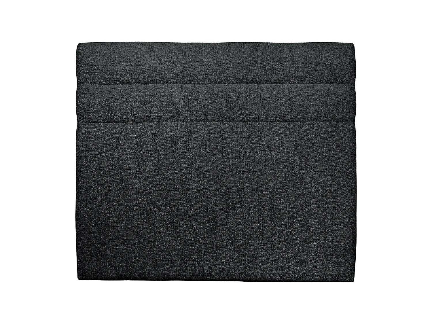 Tete de lit Lignes Bouclette Noir L 160 cm - Ep 10 cm rembourré