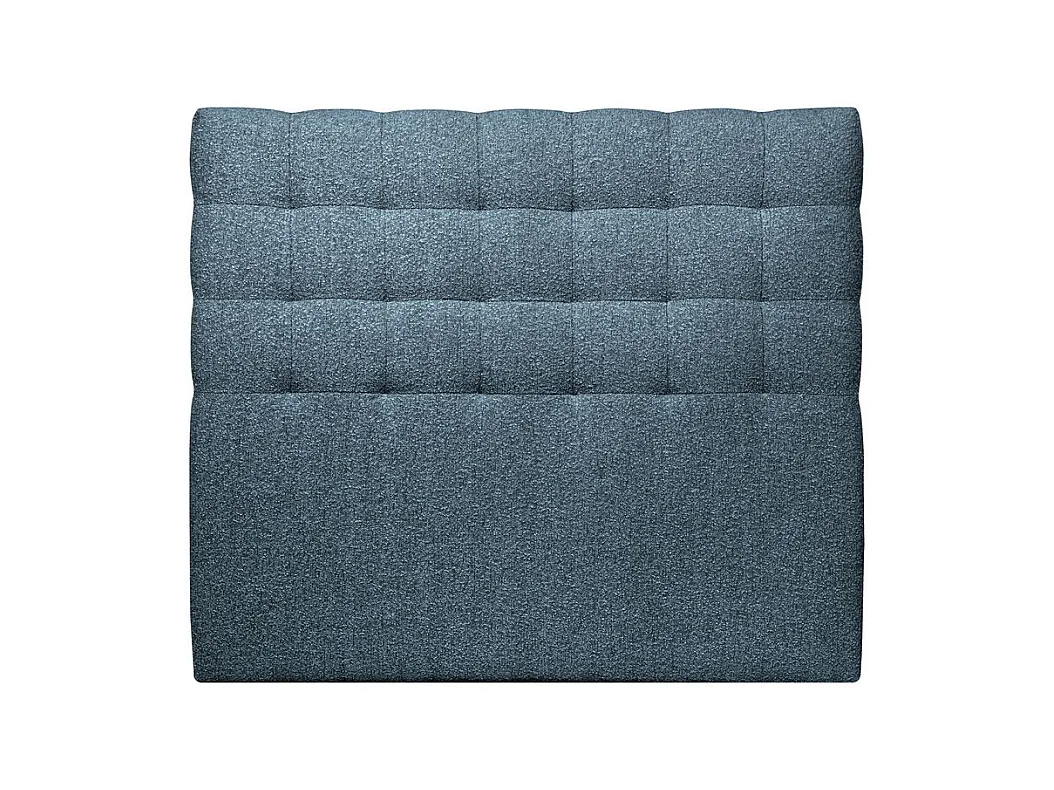 Tete de lit Capitonnée Bouclette Bleue L 200 cm - Ep 10 cm rembourré