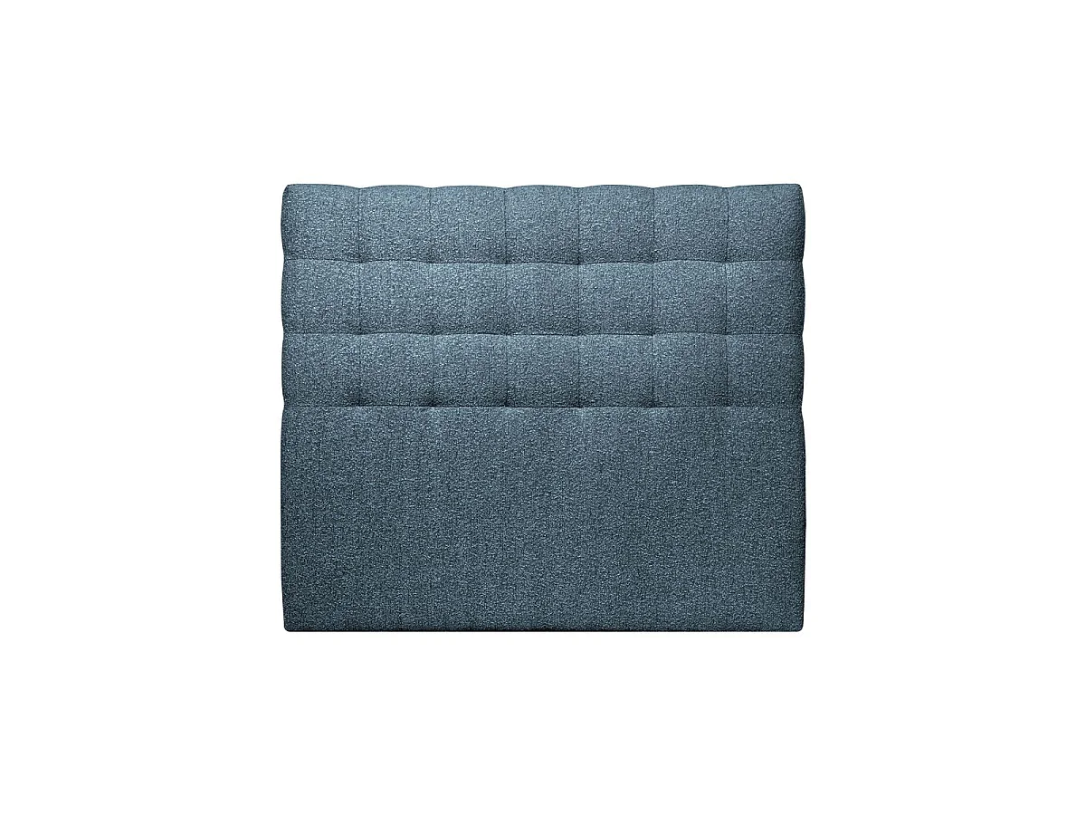 Tete de lit Capitonnée Bouclette Bleue L 200 cm - Ep 10 cm rembourré