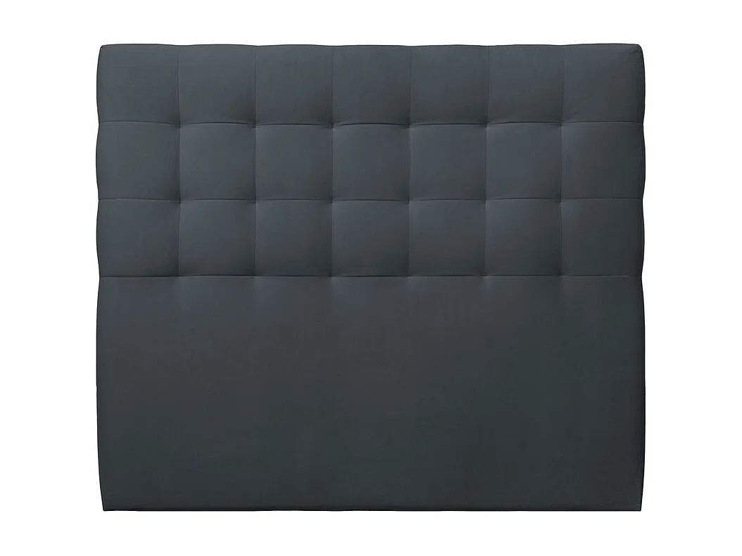 Tete de lit Capitonnée Velours Gris anthracite L 160 cm - Ep 10 cm rembourré