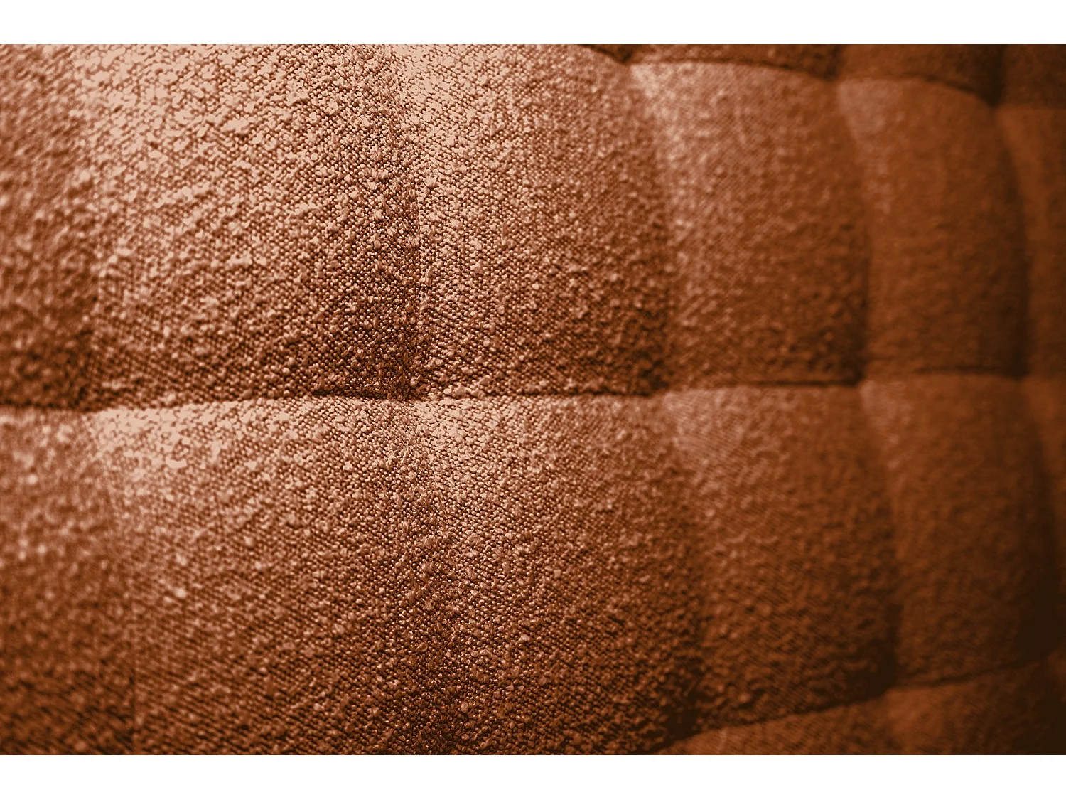 Tete de lit Capitonnée Bouclette Terracotta L 90 cm - Ep 10 cm rembourré