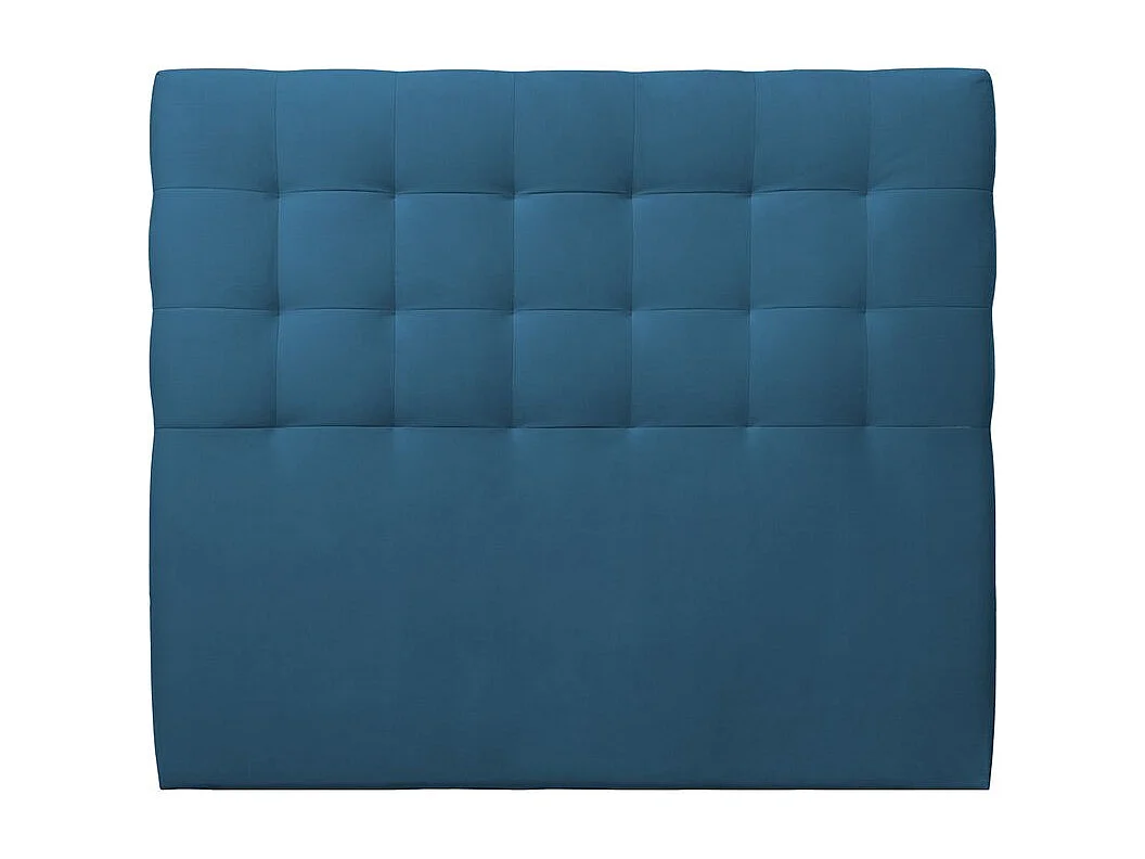 Tete de lit Capitonnée Velours Bleu L 180 cm - Ep 10 cm rembourré