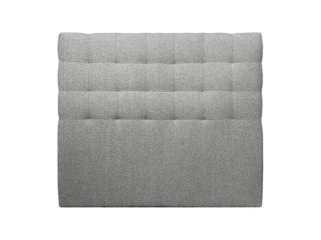 Tete de lit Capitonnée Bouclette Gris L 140 cm - Ep 10 cm rembourré