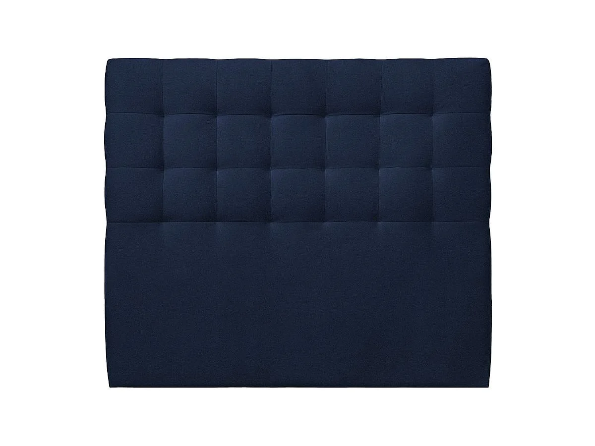 Tete de lit Capitonnée Velours Bleu L 140 cm - Ep 10 cm rembourré