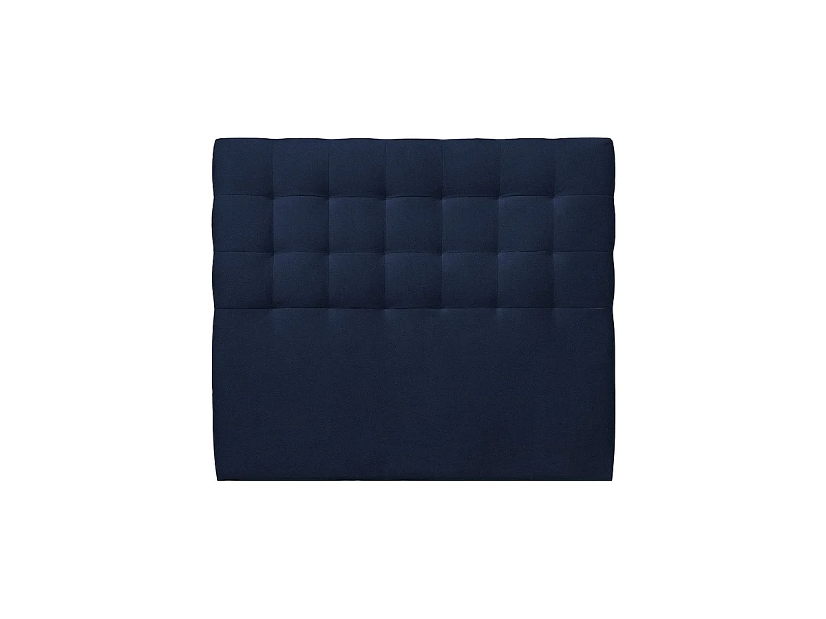 Tete de lit Capitonnée Velours Bleu L 140 cm - Ep 10 cm rembourré