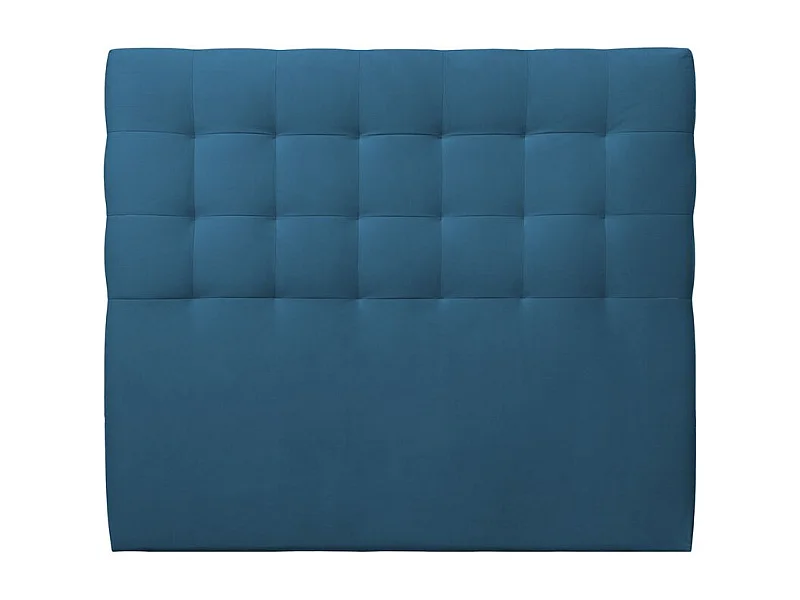 Tete de lit Capitonnée Velours Bleu L 140 cm - Ep 10 cm rembourré