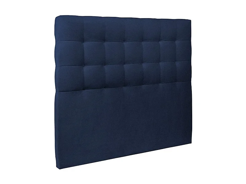 Tete de lit Capitonnée Velours Bleu L 140 cm - Ep 10 cm rembourré