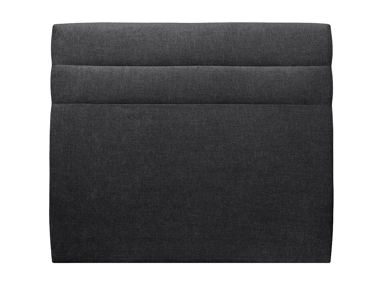 Tete de lit Lignes Tissu Noir L 160 cm - Ep 10 cm rembourré