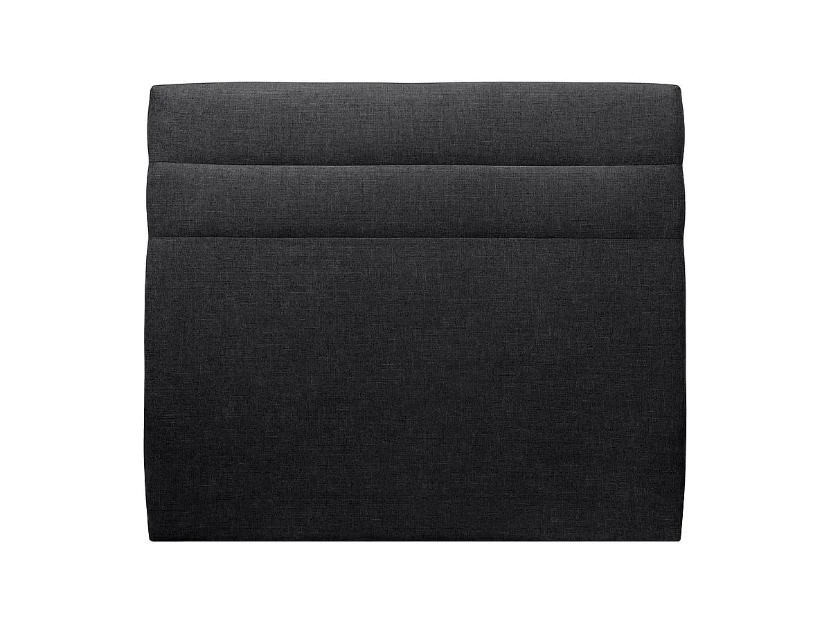 Tete de lit Lignes Tissu Noir L 160 cm - Ep 10 cm rembourré