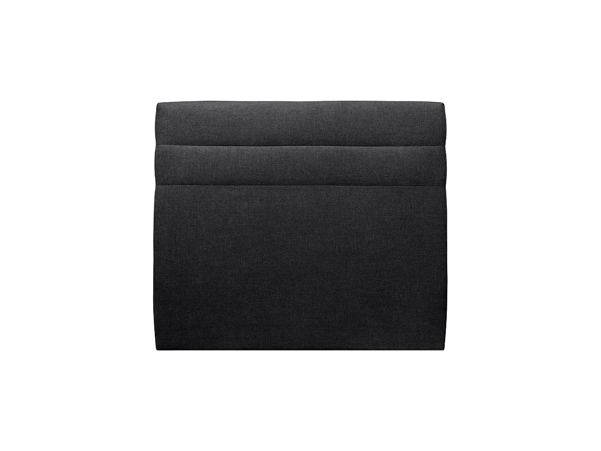 Tete de lit Lignes Tissu Noir L 160 cm - Ep 10 cm rembourré