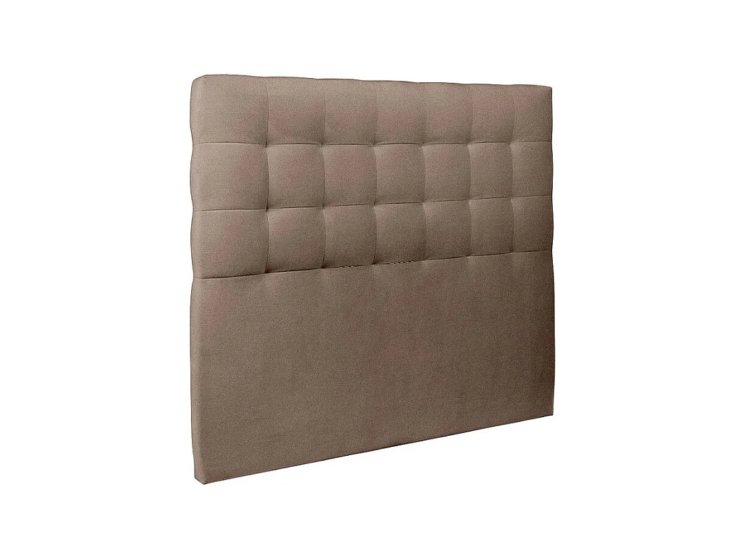 Tete de lit Capitonnée Velours Taupe L 180 cm - Ep 10 cm rembourré
