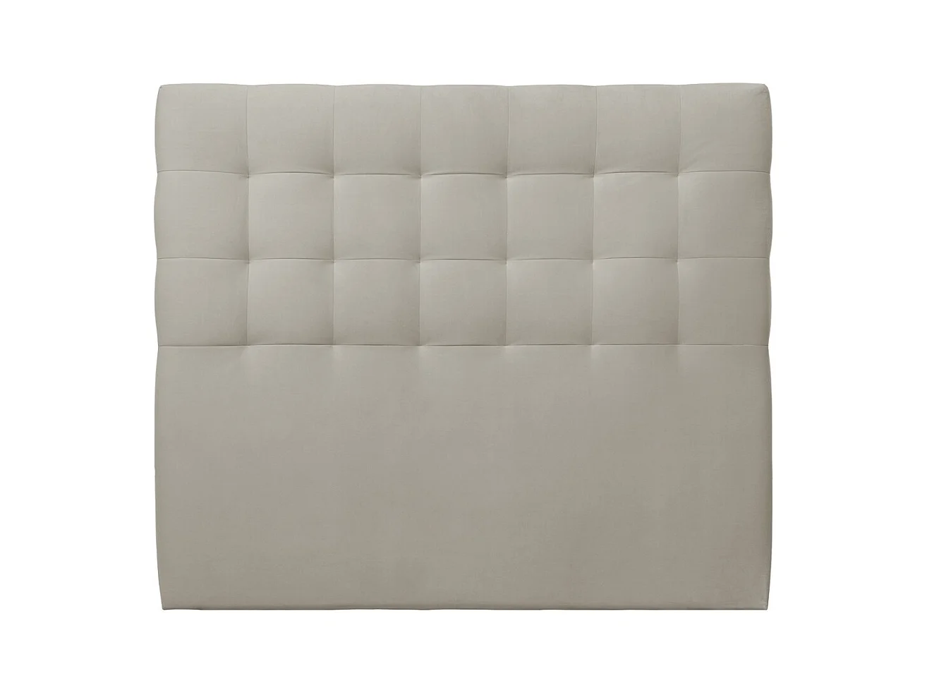 Tete de lit Capitonnée Velours Taupe L 180 cm - Ep 10 cm rembourré