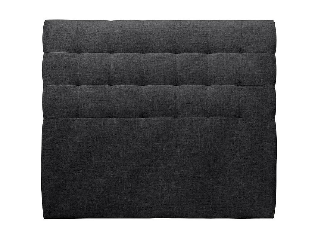 Tete de lit Capitonnée Tissu Noir L 140 cm - Ep 10 cm rembourré