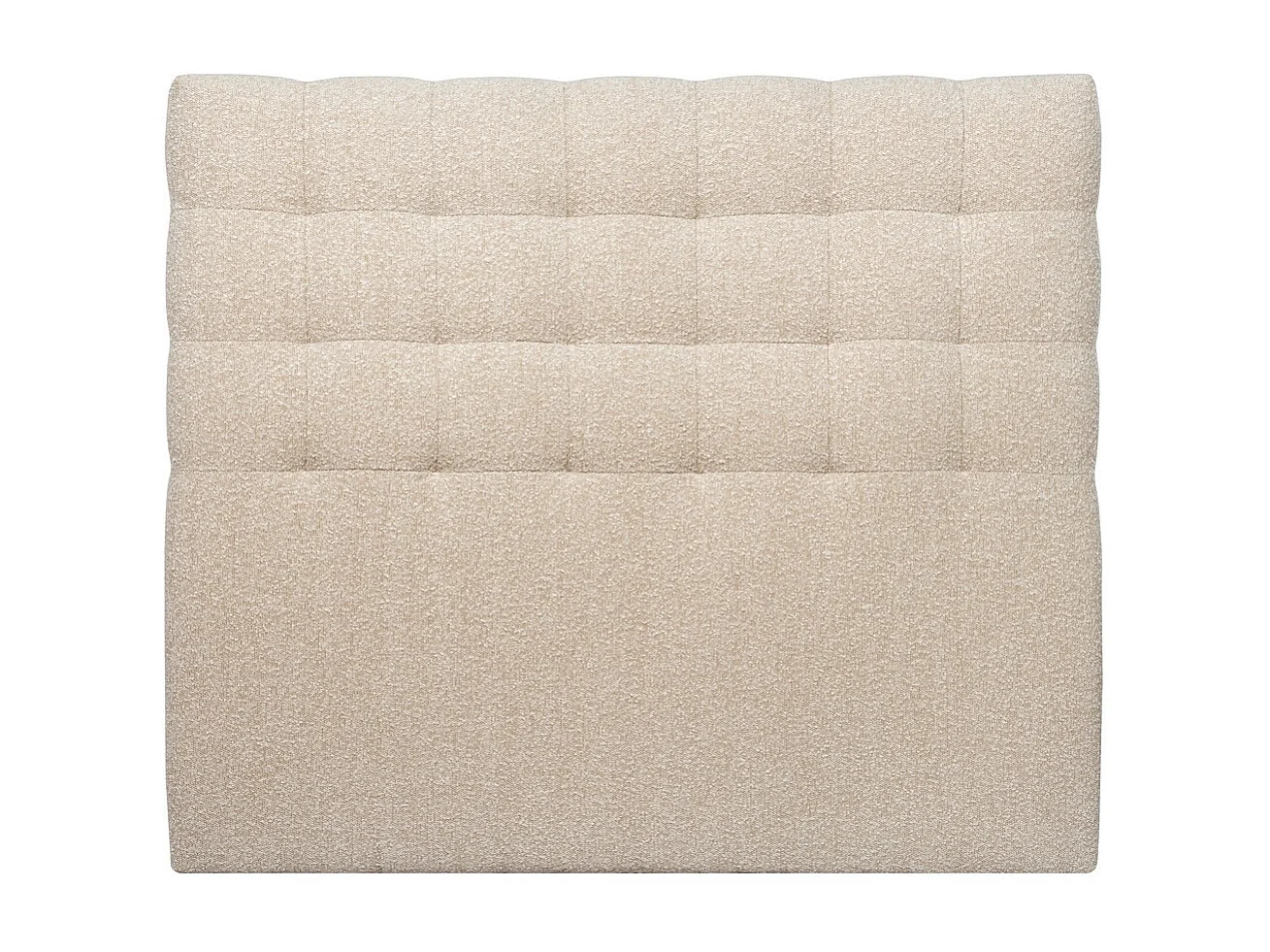 Tete de lit Capitonnée Bouclette Beige L 140 cm - Ep 10 cm rembourré