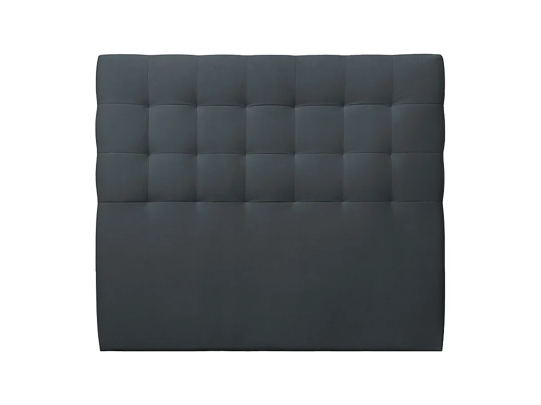 Tete de lit Capitonnée Velours Gris anthracite L 135 cm - Ep 10 cm rembourré