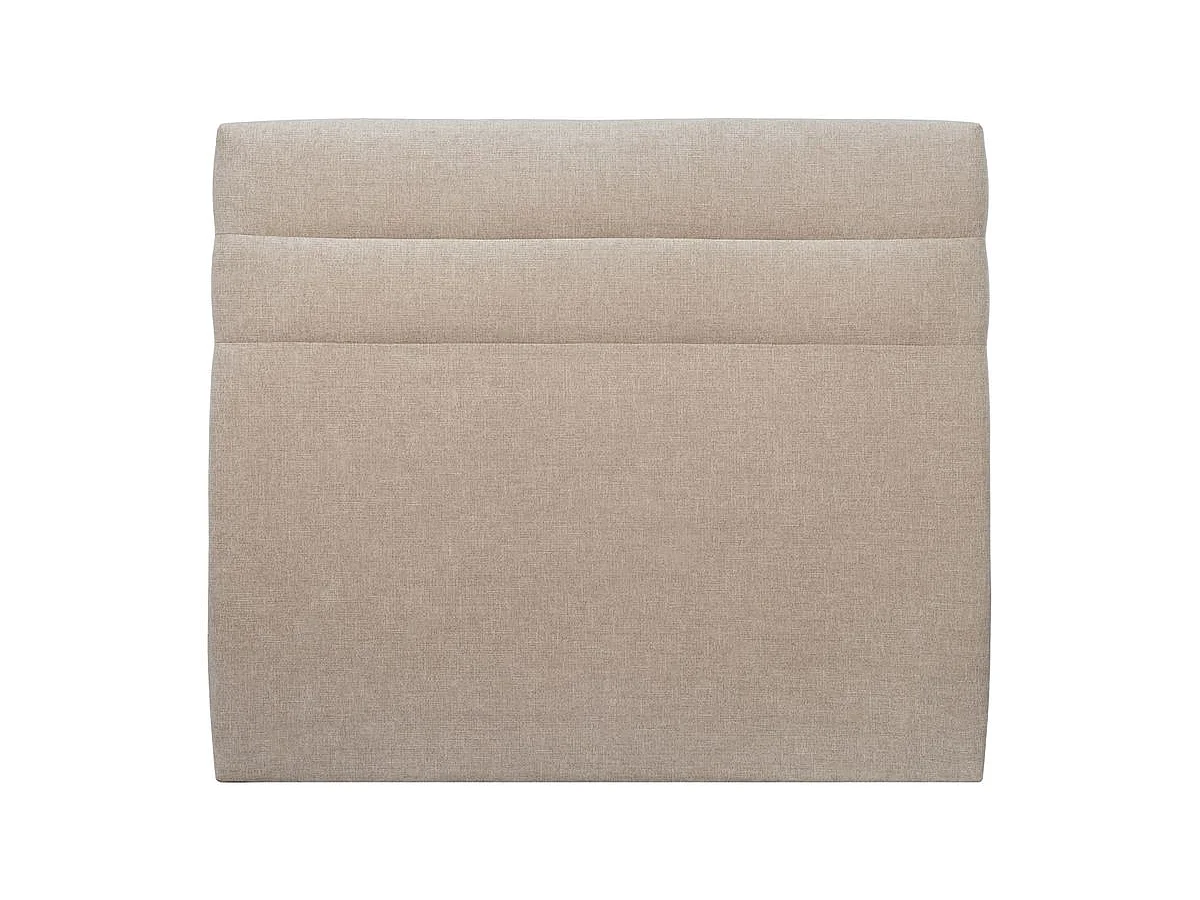 Tete de lit Lignes Tissu Beige brun L 135 cm - Ep 10 cm rembourré