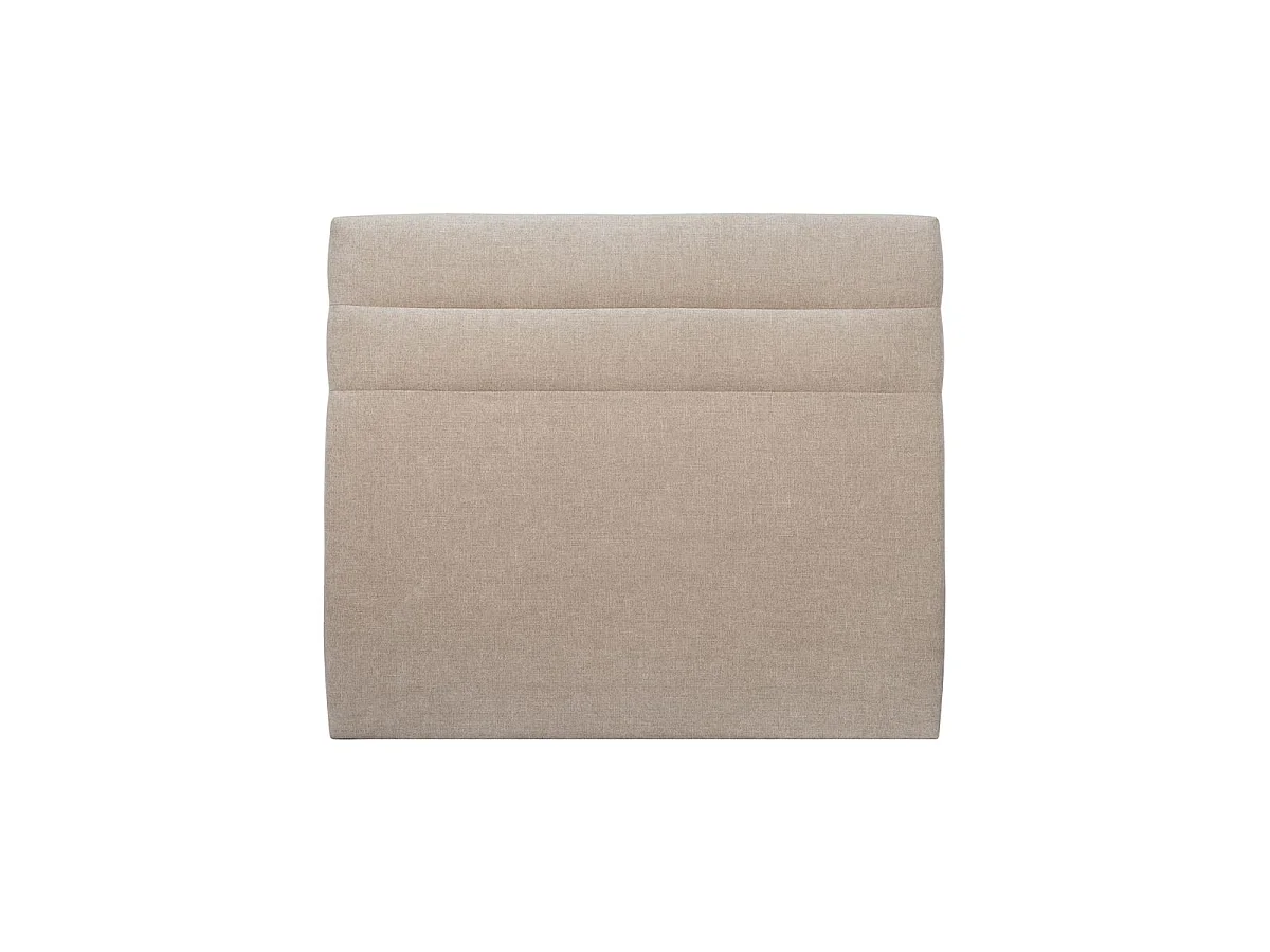 Tete de lit Lignes Tissu Beige brun L 135 cm - Ep 10 cm rembourré