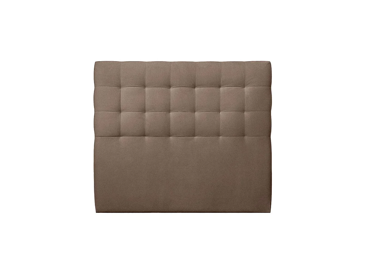 Tete de lit Capitonnée Velours Taupe L 140 cm - Ep 10 cm rembourré