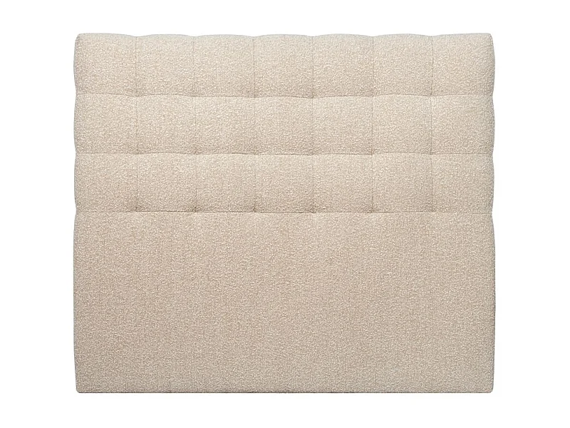 Tete de lit Capitonnée Bouclette Beige L 135 cm - Ep 10 cm rembourré