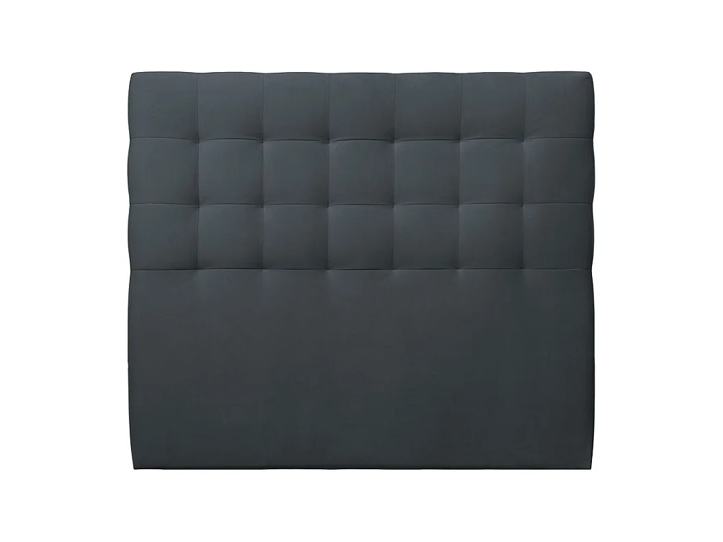 Tete de lit Capitonnée Velours Gris anthracite L 140 cm - Ep 10 cm rembourré