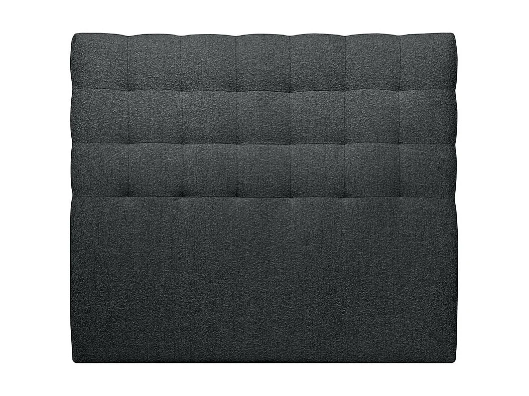 Tete de lit Capitonnée Bouclette Noir L 140 cm - Ep 10 cm rembourré