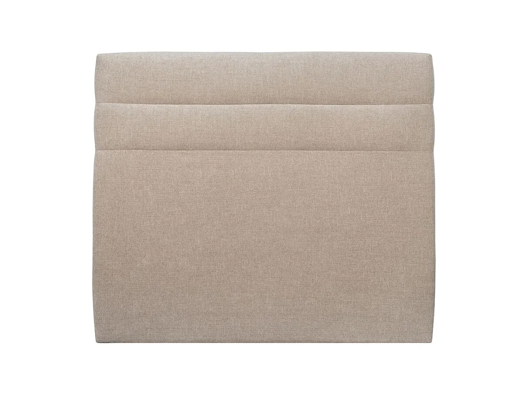 Tete de lit Lignes Tissu Beige brun L 200 cm - Ep 10 cm rembourré