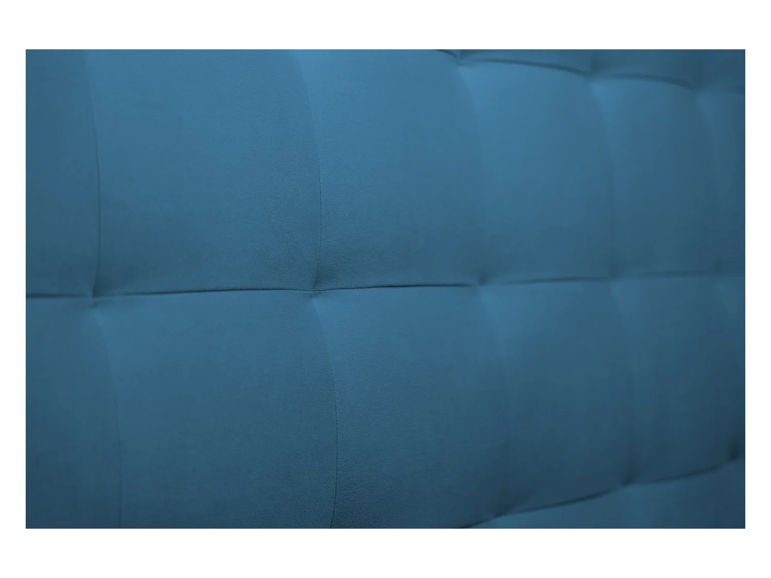 Tete de lit Capitonnée Velours Bleu L 90 cm - Ep 10 cm rembourré