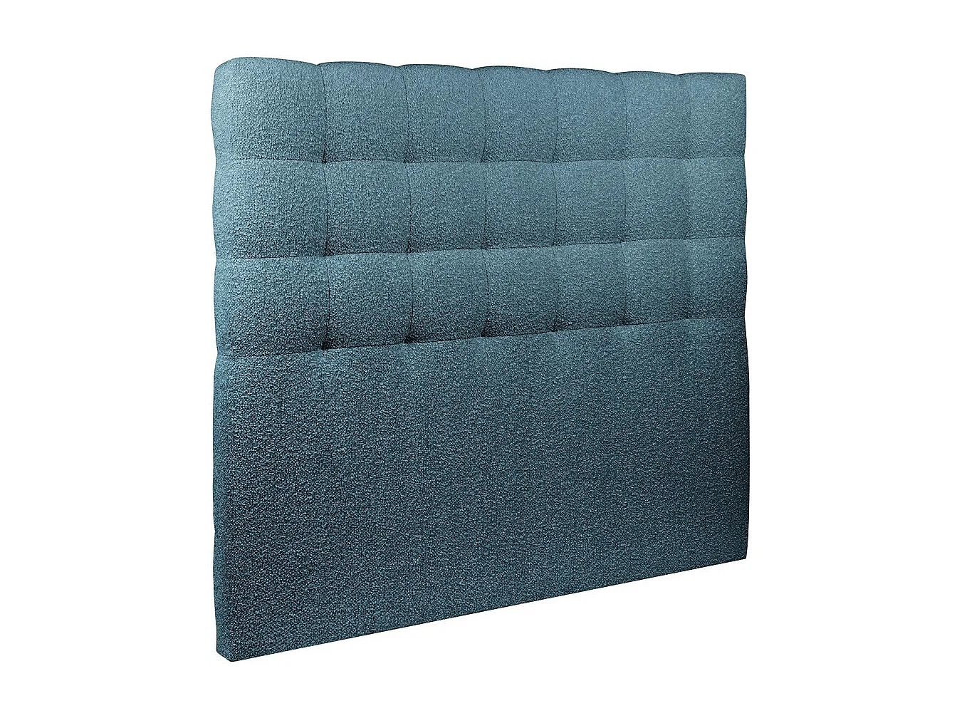 Tete de lit Capitonnée Bouclette Bleue L 150 cm - Ep 10 cm rembourré