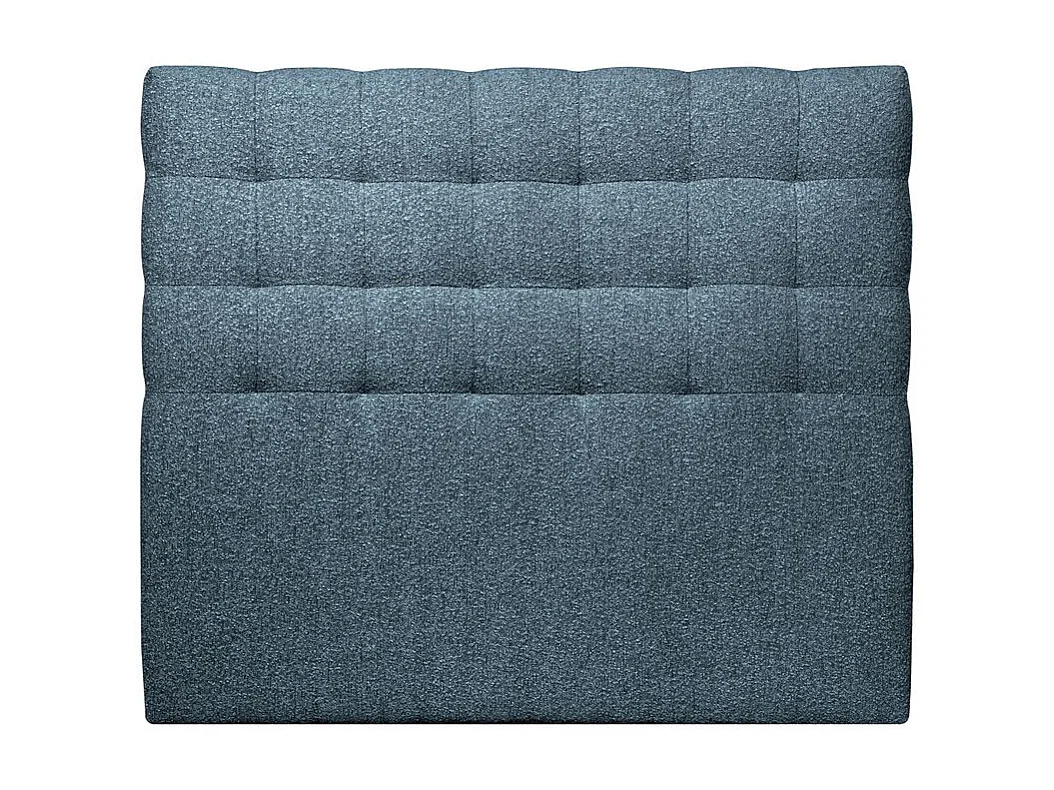 Tete de lit Capitonnée Bouclette Bleue L 150 cm - Ep 10 cm rembourré