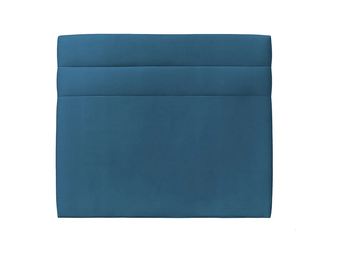 Tete de lit Lignes Velours Bleu L 150 cm - Ep 10 cm rembourré