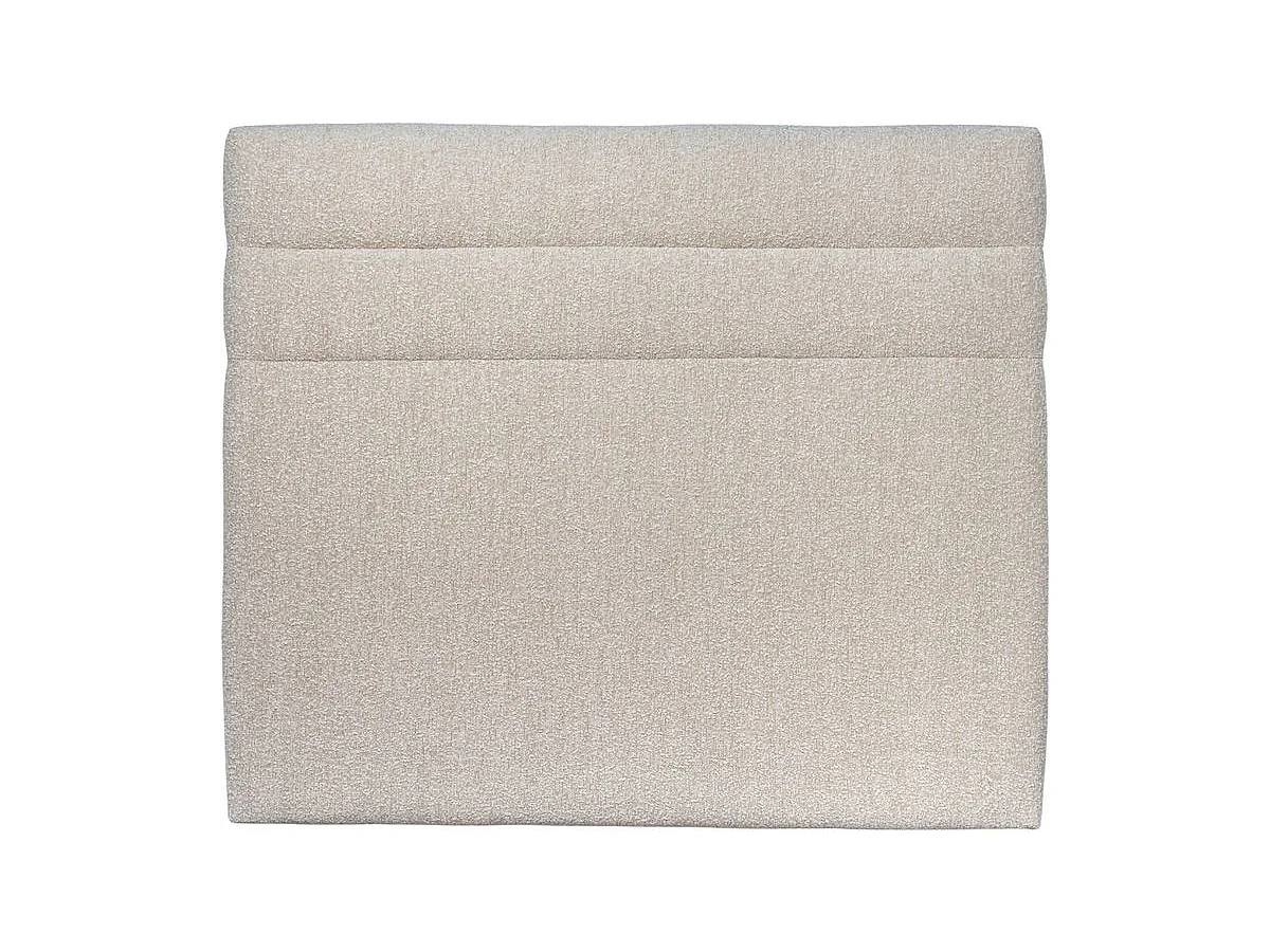 Tete de lit Lignes Bouclette Beige L 135 cm - Ep 10 cm rembourré