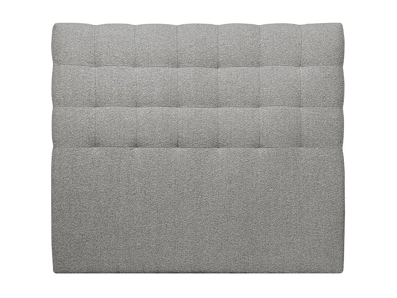 Tete de lit Capitonnée Bouclette Gris L 180 cm - Ep 10 cm rembourré