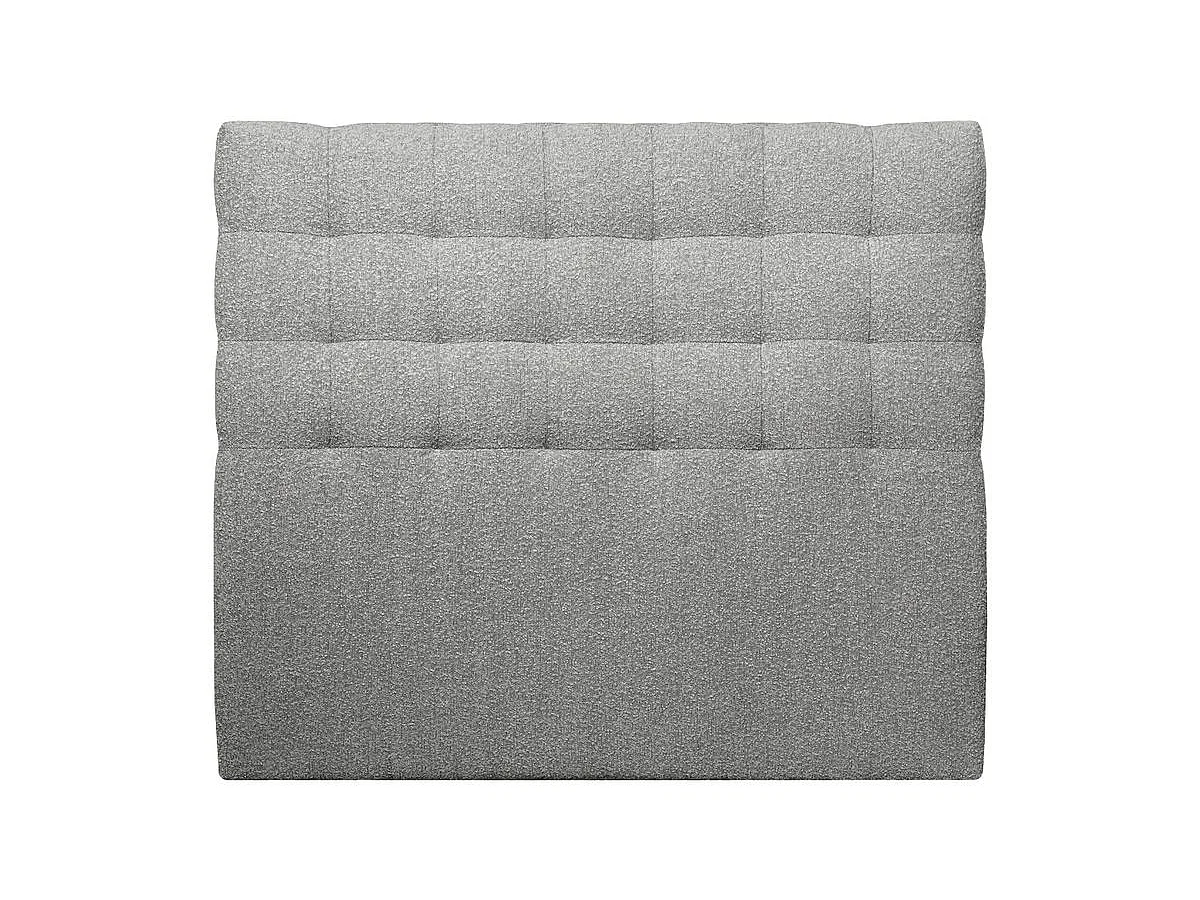 Tete de lit Capitonnée Bouclette Gris L 180 cm - Ep 10 cm rembourré