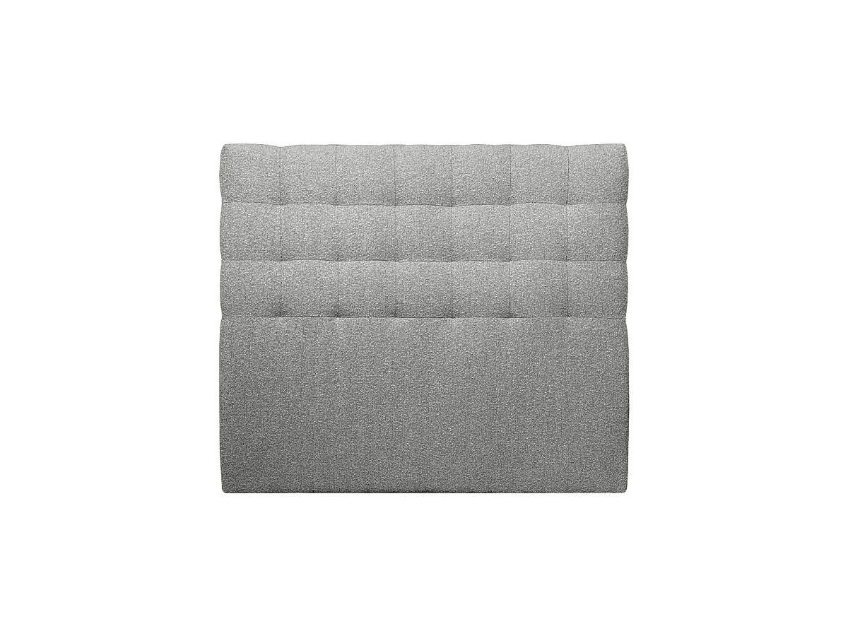 Tete de lit Capitonnée Bouclette Gris L 180 cm - Ep 10 cm rembourré