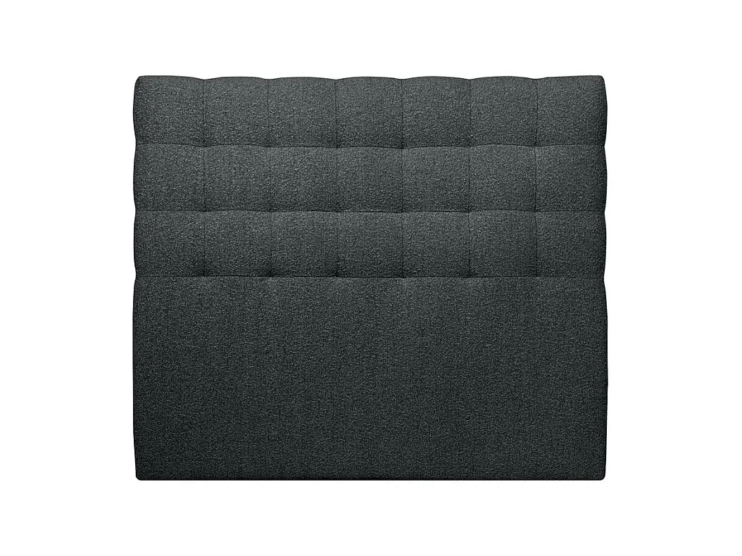 Tete de lit Capitonnée Bouclette Noir L 180 cm - Ep 10 cm rembourré