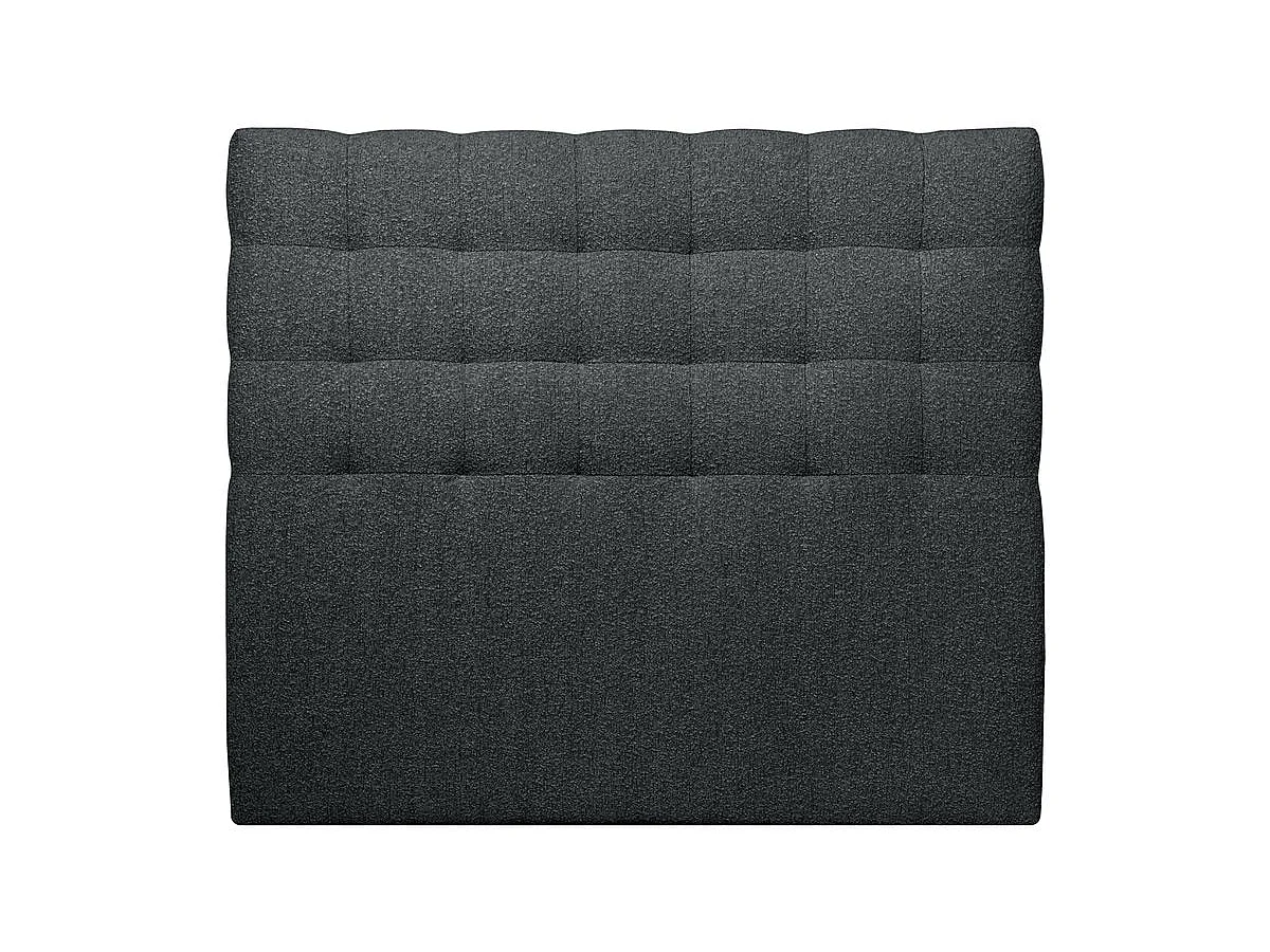 Tete de lit Capitonnée Bouclette Noir L 180 cm - Ep 10 cm rembourré