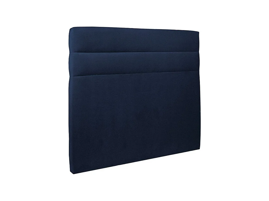 Tete de lit Lignes Velours Bleu L 160 cm - Ep 10 cm rembourré