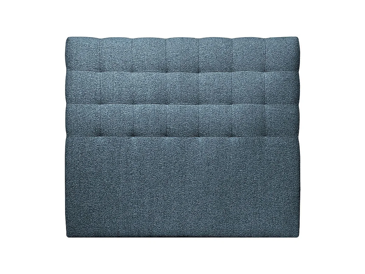 Tete de lit Capitonnée Bouclette Bleue L 160 cm - Ep 10 cm rembourré