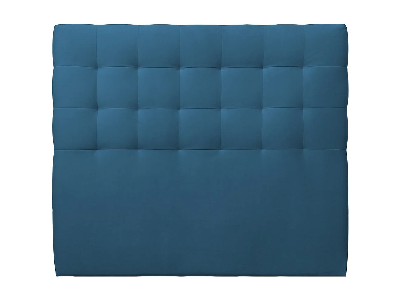 Tete de lit Capitonnée Velours Bleu L 135 cm - Ep 10 cm rembourré