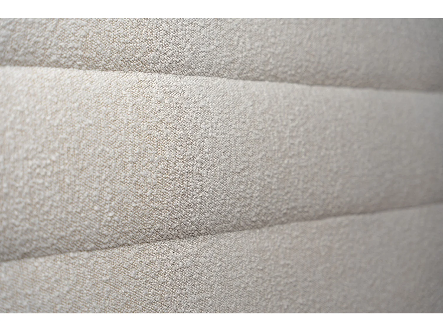 Tete de lit Lignes Bouclette Beige L 90 cm - Ep 10 cm rembourré