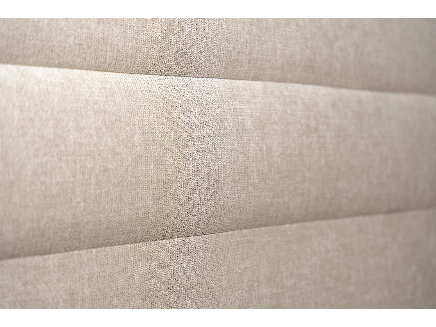 Tete de lit Lignes Tissu Beige brun L 90 cm - Ep 10 cm rembourré