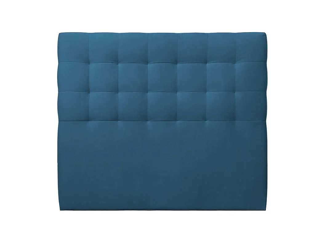 Tete de lit Capitonnée Velours Bleu L 160 cm - Ep 10 cm rembourré