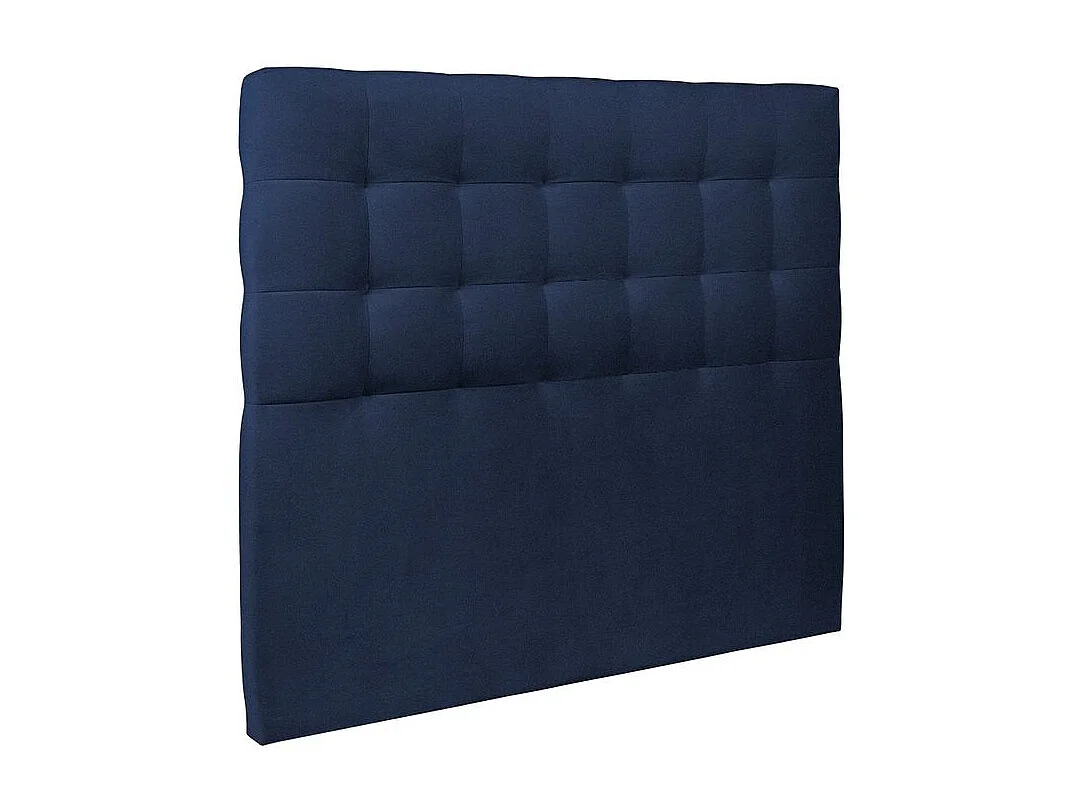 Tete de lit Capitonnée Velours Bleu L 160 cm - Ep 10 cm rembourré