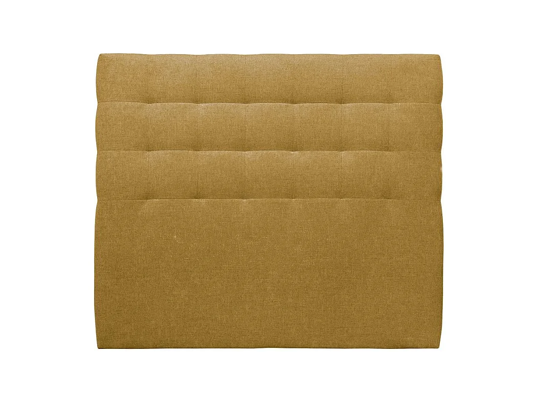 Tete de lit Capitonnée Tissu Jaune L 200 cm - Ep 10 cm rembourré