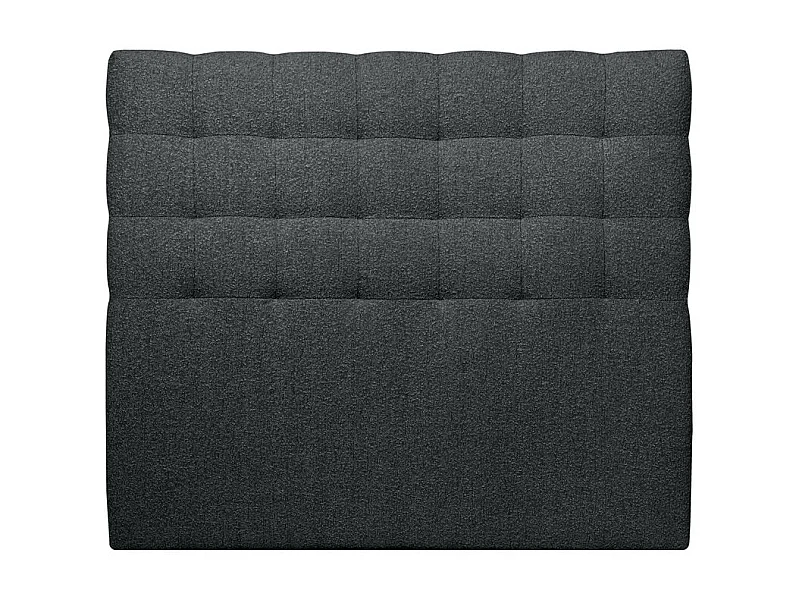 Tete de lit Capitonnée Bouclette Noir L 135 cm - Ep 10 cm rembourré
